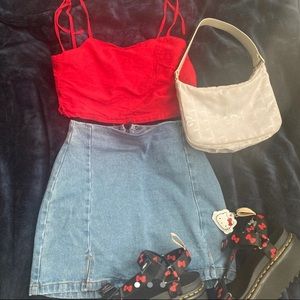 brandy melville tie top tank red